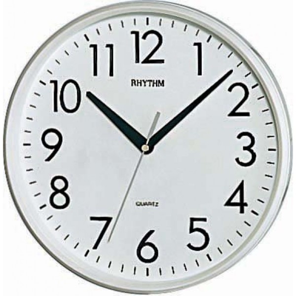 Rhythm Plastic Wall Clock 3D Numerals Analog White Rhythm Plastic Wall Clock 3D Numerals Analog White